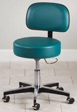 #2156-21 Clinton 5-Leg Pneumatic Stool with Backrest